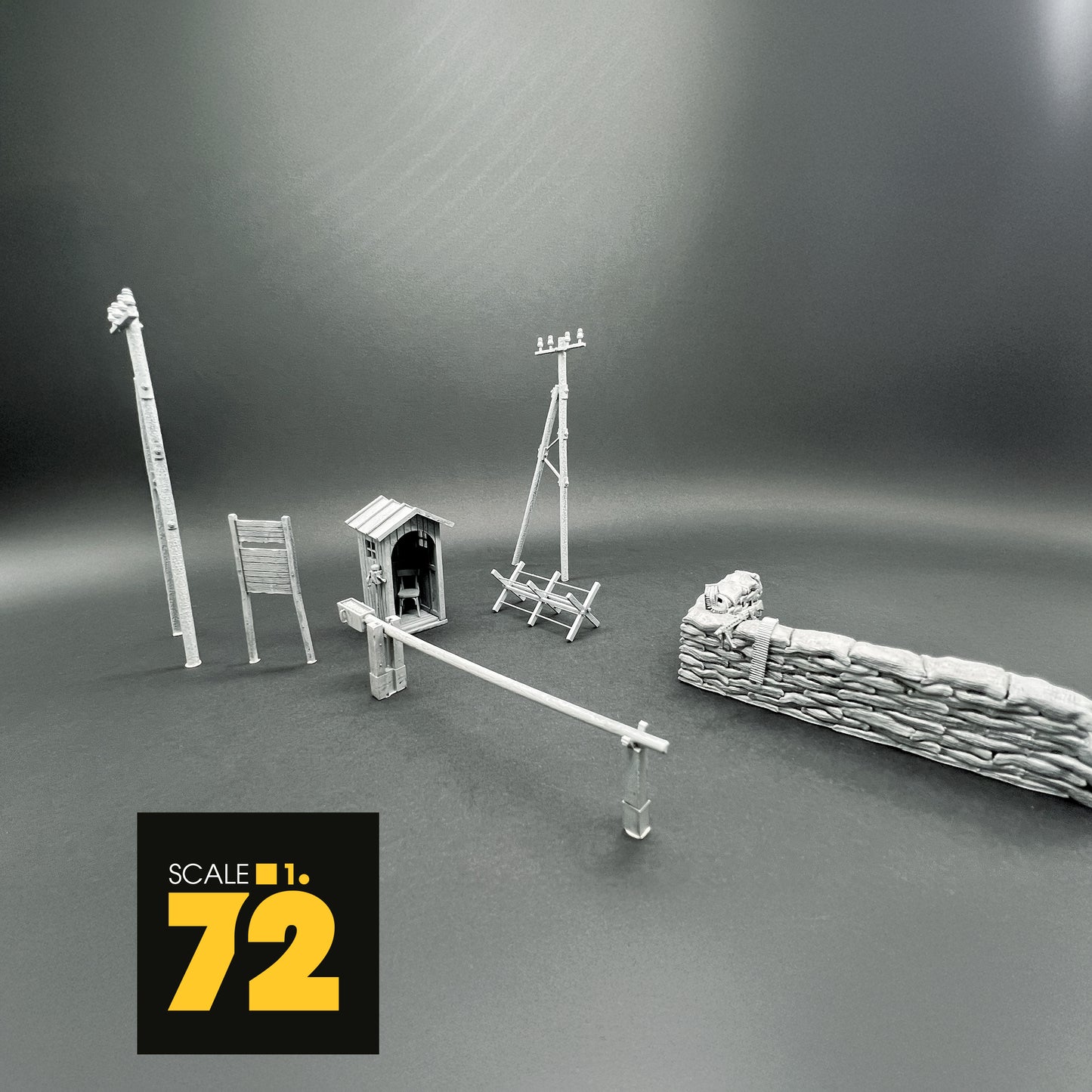 Accessoire diorama "Check Point" 1/72 Maquette 25 mm War Models Kit