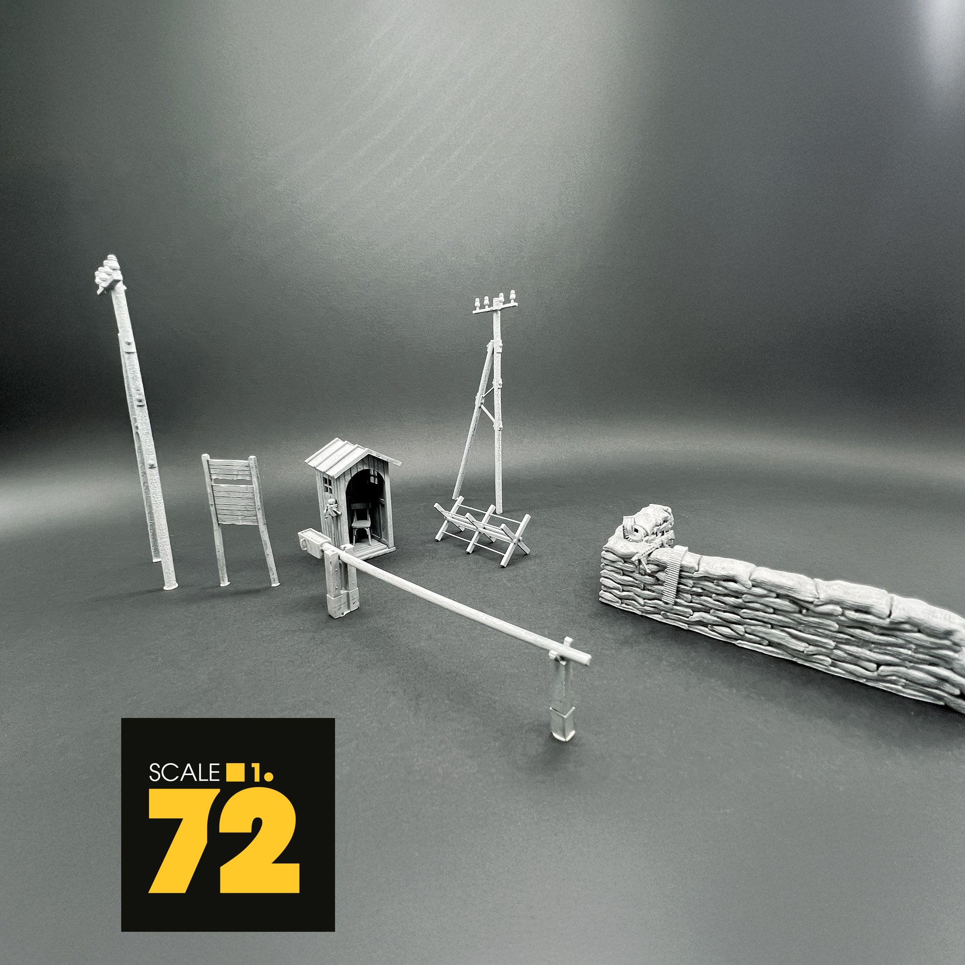 Accessoire diorama "Check Point" 1/72 Maquette 25 mm War Models Kit