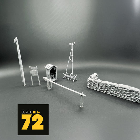 Accessoire diorama "Check Point" 1/72 Maquette 25 mm War Models Kit