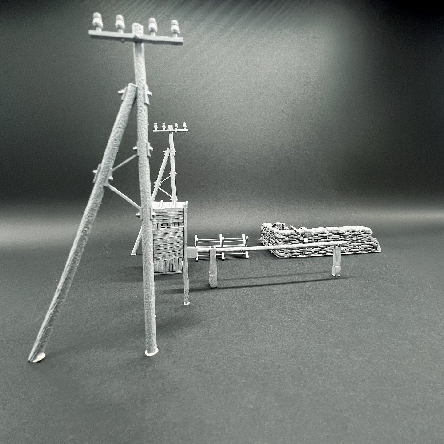 Accessoire diorama "Check Point" 1/72 Maquette 25 mm War Models Kit