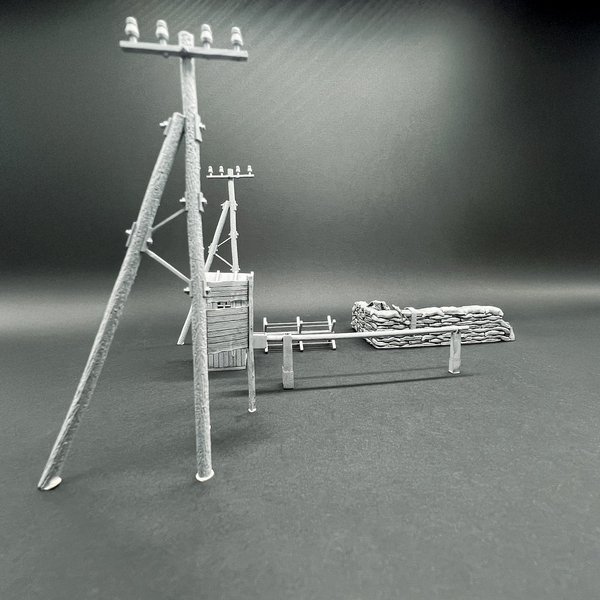 Accessoire diorama "Check Point" 1/72 Maquette 25 mm War Models Kit