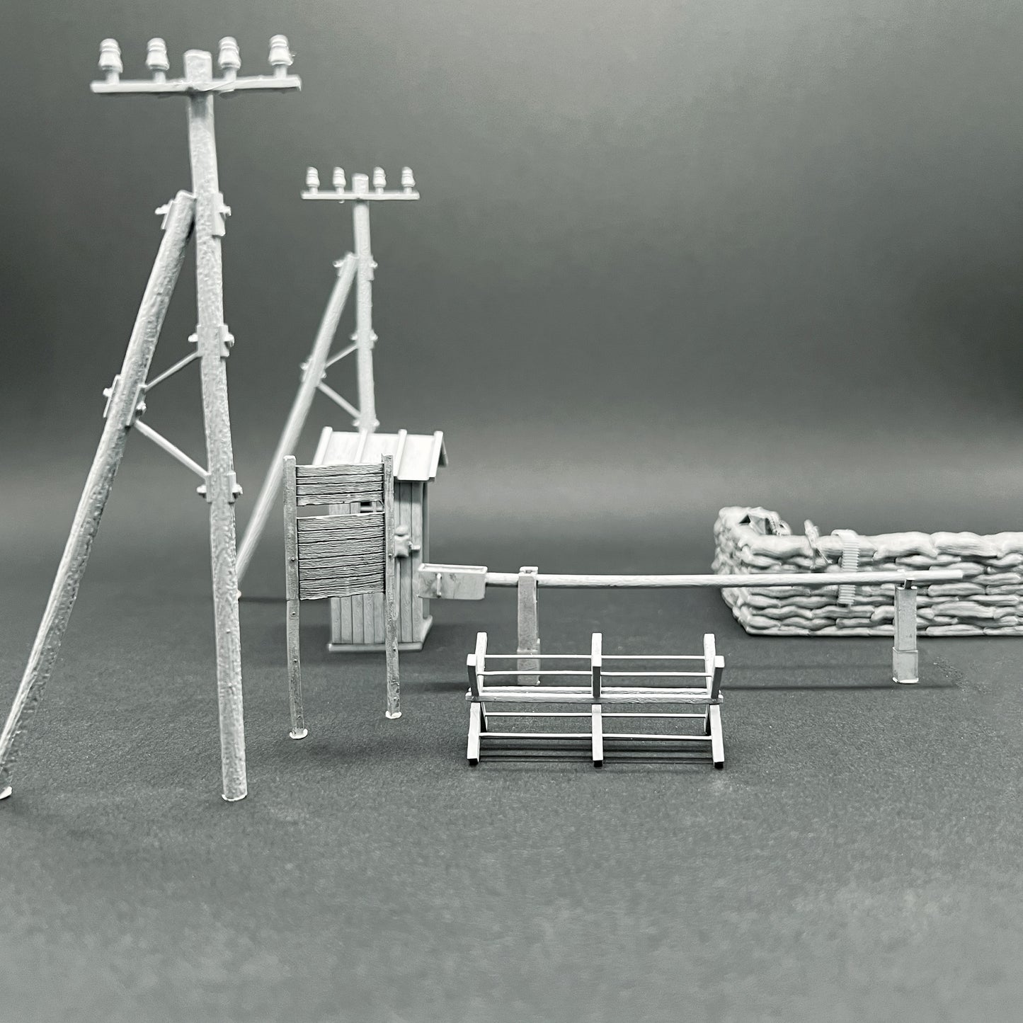 Accessoire diorama "Check Point" 1/72 Maquette 25 mm War Models Kit