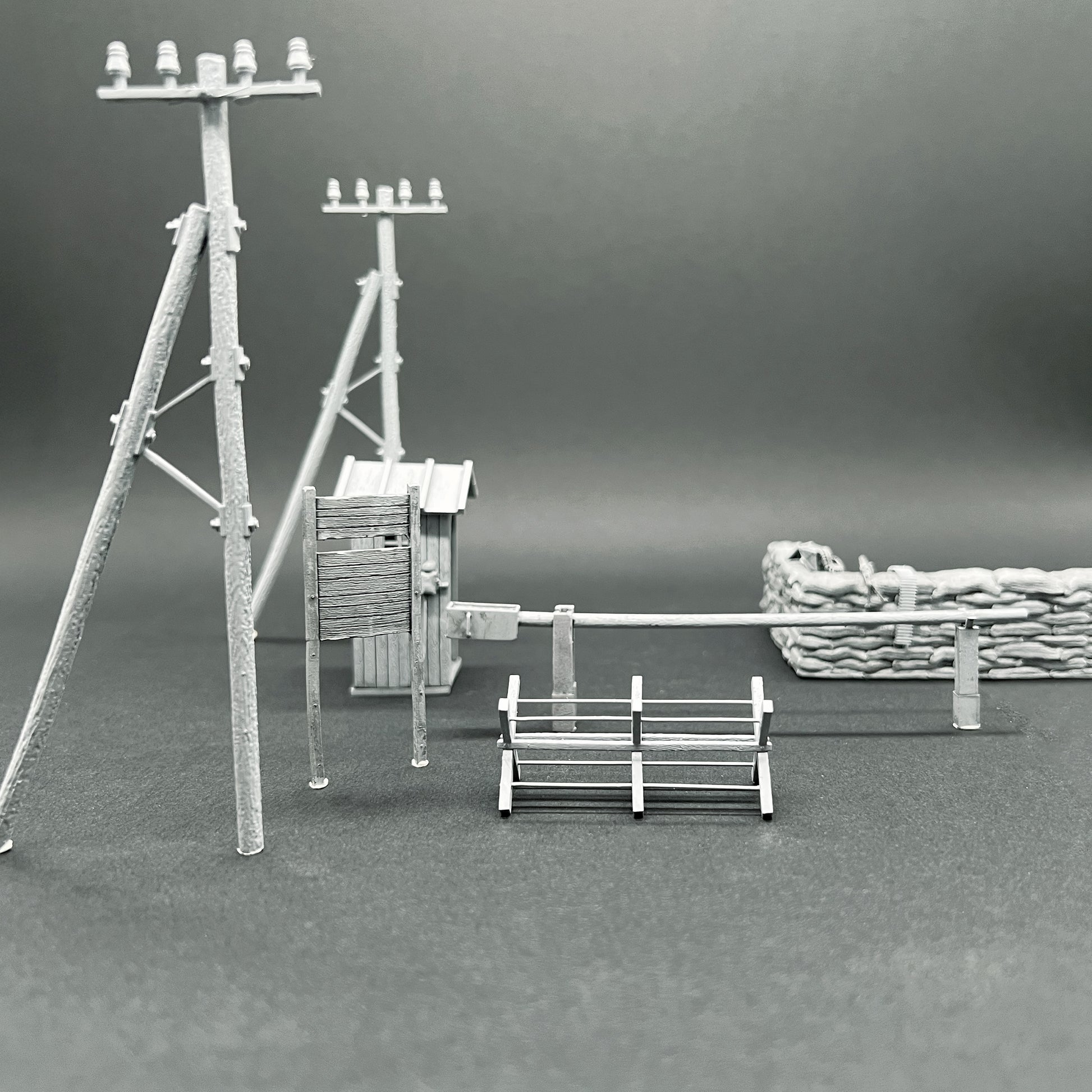 Accessoire diorama "Check Point" 1/72 Maquette 25 mm War Models Kit