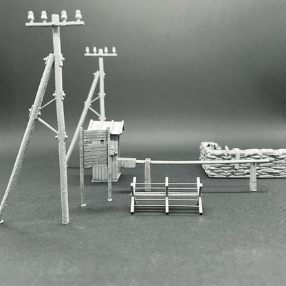 Accessoire diorama "Check Point" 1/72 Maquette 25 mm War Models Kit