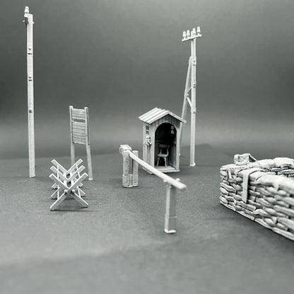 Accessoire diorama "Check Point" 1/72 Maquette 25 mm War Models Kit