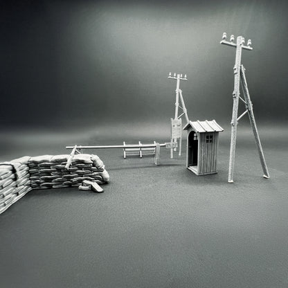 Accessoire diorama "Check Point" 1/72 Maquette 25 mm War Models Kit