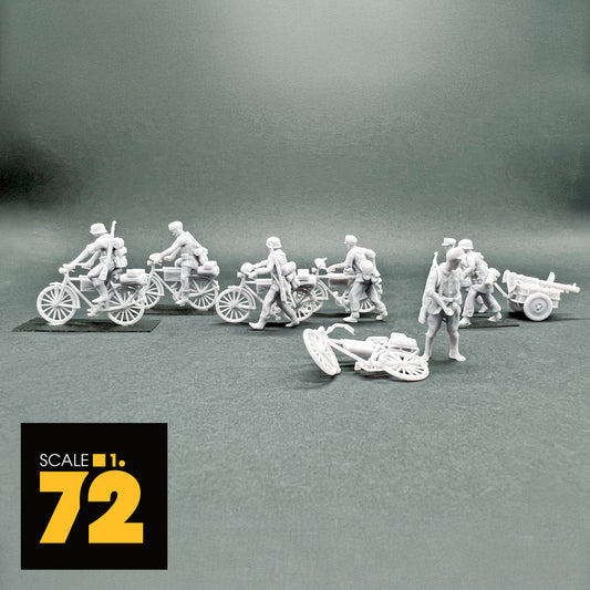 Figurines allemandes à vélo - 1/72 – Colonne en marche - Set 02 - War Models Kit