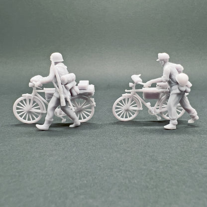 Figurines allemandes à vélo - 1/72 – Colonne en marche - Set 02 - War Models Kit